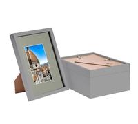Nicola Spring 3D Shadow Box Frames - Grey A4 Frame (20 x 30cm) - Grey A5 Mount (14 x 21cm) - Pack of 5-3D 3D Photo Picture Box Portrait Display Case Wedding Crafts Frame