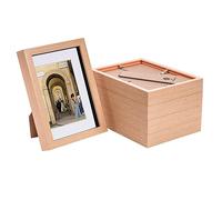 Nicola Spring 3D Shadow Box Frames - Light Wood A5 Frame (14 x 21cm) - White Mount (10 x 15cm) - Pack of 5-3D 3D Photo Picture Box Portrait Display Case Wedding Crafts Frame