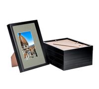Nicola Spring 3D Shadow Box Frames with A5 Mount - A4 (8" x 12") - Grey Mount - Pack of 5 in Black Nicola Spring Black
