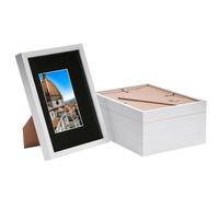 Nicola Spring 3D Shadow Box Frames with A5 Mount - A4 (8" x 12") - Grey Mount - Pack of 5 in White Nicola Spring White