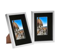 Nicola Spring 3D Shadow Box Frames With A5 Mount - A4 (8" X 12") - White/black - Pack Of 2