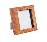 Nicola Spring 3D Box Photo Frame - 4 X 4" - Dark Wood, Brown