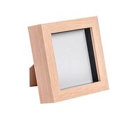 Nicola Spring 3D Shadow Box Photo Frame - 4 x 4 (10 x 10cm) - Pack of 1 - Light Wood 3D Photo Picture Frame Box Small Square Display Case for Crafts, Keepsakes, Wedding, Graduation