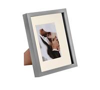 Nicola Spring 3D Shadow Box Photo Frame - 8x10 (20x25cm) - Ivory 4x6 Mount (10x15cm) - Pack of 1 - Grey 3D Photo Frame Box Portrait Picture Display Case for Crafts, Keepsakes