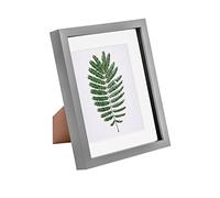 Nicola Spring 3D Shadow Box Photo Frame - 8x10 (20x25cm) - White 5x7 Mount (12x17cm) - Pack of 1 - Grey 3D Photo Frame Box Portrait Picture Display Case for Crafts, Keepsakes