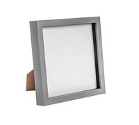 Nicola Spring 3D Shadow Box Photo Frame - 8x8 (20x20cm) - Pack of 1 - Grey 3D Photo Frame Box Picture Square Display Case for Crafts, Keepsakes, Wedding, Graduation