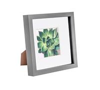 Nicola Spring 3D Shadow Box Photo Frame - 8x8 (20x20cm) - White 4x4 Mount (10x10cm) - Pack of 1 - Grey 3D Photo Frame Box Picture Display Case Square for Crafts, Keepsakes