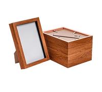 Nicola Spring 3D Shadow Box Photo Frame - A5 (6 x 8") - 3D Photo Frame Picture Frame Memory Box Display Case for Photos, Memorabilia, Artworks, Crafts, Decoration, A5(6x8inch) Dark Wood - Set of 5
