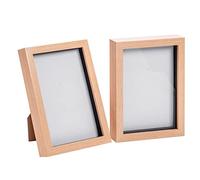 Nicola Spring 3D Shadow Box Photo Frame - A5 (6 x 8") - 3D Photo Frame Picture Frame Memory Box Display Case for Photos, Memorabilia, Artworks, Crafts, Decoration, A5(6x8inch) Light Wood - Set of 2