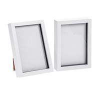 Nicola Spring 3D Shadow Box Photo Frame - A5 (6 x 8") - 3D Photo Frame Picture Frame Memory Box Display Case for Photos, Memorabilia, Artworks, Crafts, Decoration, A5(6x8inch) White - Set of 2