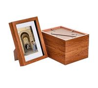 Nicola Spring 3D Shadow Box Photo Frame - A5 (6 x 8") - 3D Photo Frame Picture Frame Memory Box Display Case for Photos, Memorabilia, Artworks, Crafts, Decoration, 4 x 6" Mount Dark Wood - Set of 5