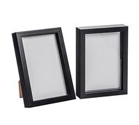 Nicola Spring 3D Shadow Box Photo Frame - A5 (6 x 8") - 3D Photo Frame Picture Frame Memory Box Display Case for Photos, Memorabilia, Artworks, Crafts, Decoration, A5(6x8inch) Black - Set of 2