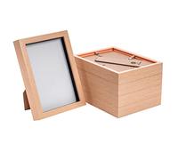 Nicola Spring 3D Shadow Box Photo Frames - 6 x 8 (15 x 20cm) - Pack of 5 - Light Wood 3D Photo Frame A5 Picture Frame Box Small Portrait Display Case for Crafts, Keepsakes, Wedding, Graduation