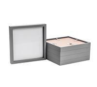 Nicola Spring 3D Shadow Box Photo Frames - 10 x 10 (25 x 25cm) - Pack of 5 - Grey 3D Photo Frame Picture Frame Box Memorabilia Display Case for Object, Crafts, Keepsakes, Wedding, Graduation
