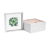 Nicola Spring 3D Shadow Box Photo Frames - 10x10 (25x25cm) - White 6x6 Mount (15x15cm) - Pack of 5 - White 3D Photo Frame Picture Frame Box Memorabilia Display Case for Keepsakes, Crafts