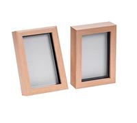 Nicola Spring 3D Shadow Box Photo Frames - 4 x 6 (10 x 15cm) - Pack of 2 - Light Wood 3D Photo Frame Picture Frame Box Small Portrait Display Case for Crafts, Keepsakes, Wedding, Graduation