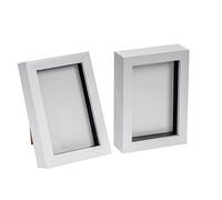 Nicola Spring 3D Shadow Box Photo Frames - 4 x 6 (10 x 15cm) - Pack of 2 - White 3D Photo Frame Picture Frame Box Small Portrait Display Case for Crafts, Keepsakes, Wedding, Graduation