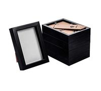 Nicola Spring 3D Shadow Box Photo Frames - 4 x 6 (10 x 15cm) - Pack of 5 - Black 3D Photo Frame Picture Frame Box Small Portrait Display Case for Crafts, Keepsakes, Wedding, Graduation