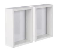 Nicola Spring 3D Shadow Box Photo Frames - 5 x 7 (12 x 17cm) - Pack of 5 - White 3D Photo Frame Picture Frame Deep Box Portrait Display Case for Crafts, Keepsakes, Wedding, Graduation