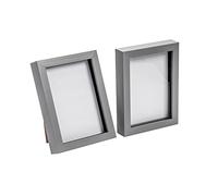 Nicola Spring 3D Shadow Box Photo Frames - 5x7 (12x17cm) - Pack of 2 - Grey 3D Photo Frame Box Picture Frame Box Portrait Display Case for Crafts, Keepsakes, Wedding, Graduation