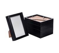 Nicola Spring 3D Shadow Box Photo Frames - 5x7 (12x17cm) - Pack of 5 - Black 3D Photo Frame Box Picture Frame Box Portrait Display Case for Crafts, Keepsakes, Wedding, Graduation