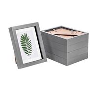 Nicola Spring 3D Shadow Box Photo Frames - 5x7 (12x17cm) - White 4x6 Mount (10x15cm) - Pack of 5 - Grey 3D Photo Frame Box Picture Frame Box Portrait Display Case for Crafts, Keepsakes