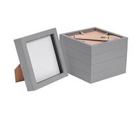 Nicola Spring 3D Shadow Box Photo Frames - 6x6 (15x15cm) - Pack of 5 - Grey 3D Photo Frame Box Picture Frame Box Memorabilia Display Case for Crafts, Keepsakes, Wedding, Graduation