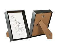 Nicola Spring 3D Shadow Box Photo Frames - 8 x 12 (20 x 30cm) - Pack of 2 - Black 3D Photo Frame A4 Picture Frame Deep Box Portrait Display Case for Crafts, Keepsakes, Wedding, Graduation