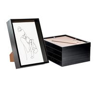 Nicola Spring 3D Shadow Box Photo Frames - 8 x 12 (20 x 30cm) - Pack of 5 - Black 3D Photo Frame A4 Picture Frame Deep Box Portrait Display Case for Crafts, Keepsakes, Wedding, Graduation