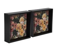 Nicola Spring 3D Shadow Box Photo Frames - 8 x 8 (20 x 20cm) - Pack of 5 - Black 3D Photo Frame Picture Frame Deep Box Square Display Case for Crafts, Keepsakes, Wedding, Graduation