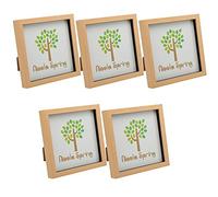 Nicola Spring 3D Shadow Box Photo Frames - 8 x 8 (20 x 20cm) - Pack of 5 - Light Wood 3D Photo Frame Box Picture Frame Square Display Case for Crafts, Keepsakes, Wedding, Graduation