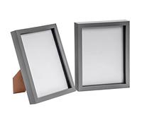 Nicola Spring 3D Shadow Box Photo Frames - 8x10 (20x25cm) - Pack of 2 - Grey 3D Photo Frame Box Picture Frame Box Portrait Display Case for Crafts, Keepsakes, Wedding, Graduation
