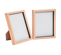 Nicola Spring 3D Shadow Box Photo Frames - 8x10 (20x25cm) - Pack of 2 - Light Wood 3D Photo Frame Box Picture Frame Box Portrait Display Case for Crafts, Keepsakes, Wedding, Graduation
