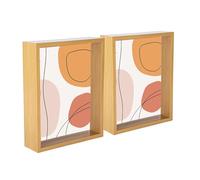 Nicola Spring 3D Shadow Box Photo Frames - 8x10 (20x25cm) - Pack of 2 - Light Wood 3D Photo Frame Box Picture Frame Deep Box Portrait Display Case for Crafts, Keepsakes, Wedding, Graduation