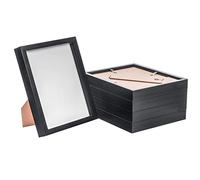 Nicola Spring 3D Shadow Box Photo Frames - 8x10 (20x25cm) - Pack of 5 - Black 3D Photo Frame Box Picture Frame Box Portrait Display Case for Crafts, Keepsakes, Wedding, Graduation