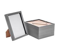 Nicola Spring 3D Shadow Box Photo Frames - 8x10 (20x25cm) - Pack of 5 - Grey 3D Photo Frame Box Picture Frame Box Portrait Display Case for Crafts, Keepsakes, Wedding, Graduation