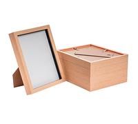 Nicola Spring 3D Shadow Box Photo Frames - 8x10 (20x25cm) - Pack of 5 - Light Wood 3D Photo Frame Box Picture Frame Box Portrait Display Case for Crafts, Keepsakes, Wedding, Graduation