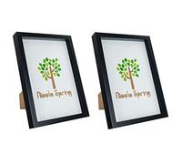 Nicola Spring 3D Shadow Box Photo Frames - 8x12 (20x30cm) - Pack of 2 - Black 3D Photo Frame Box A4 Picture Frame Box Portrait Display Case for Crafts, Keepsakes, Wedding, Graduation