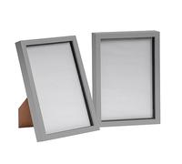 Nicola Spring 3D Shadow Box Photo Frames - 8x12 (20x30cm) - Pack of 2 - Grey 3D Photo Frame Box A4 Picture Frame Box Portrait Display Case for Crafts, Keepsakes, Wedding, Graduation