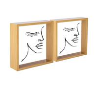 Nicola Spring 3D Shadow Box Photo Frames - 8x8 (20x20cm) - Pack of 2 - Black 3D Photo Frame Box Picture Frame Deep Box Square Display Case for Crafts, Keepsakes, Wedding, Graduation