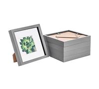 Nicola Spring 3D Shadow Box Photo Frames - 8x8 (20x20cm) - White 4x4 Mount (10x10cm) - Pack of 5 - Grey 3D Photo Frame Box Picture Frame Box Square Display Case for Crafts, Keepsakes