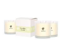 Nicola Spring 3x 400g Soy Wax Scented Candles - Vanilla Sands Aromatherapy Jar Candle in Clear Nicola Spring Clear