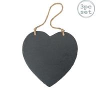 Nicola Spring 3X Hanging Notice Boards - 24.5 X 24.5Cm Heart Shaped Wall Hanging Board Home Office Kitchen Chalkboard