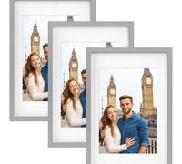 Nicola Spring 3x Photo Frame with White A4 Mount - A3 (12" x 17") Picture Display in Grey Nicola Spring Grey