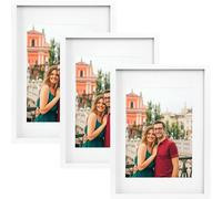 Nicola Spring 3x Photo Frame with White A4 Mount - A3 (12" x 17") Picture Display Nicola Spring White