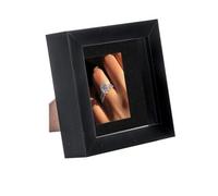 Nicola Spring 4 X 4" Photo Frame - Black/black Mount - 3D Photo Frame Picture Frame Box Portrait Display Case (12.5 X 12.5Cm)