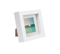 Nicola Spring 4 X 4" Photo Frame - Ivory Mount 3D Photo Frame Picture Frame Box Portrait Display Case & Spacer (12.5 X 12.5Cm)