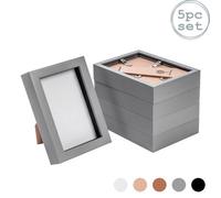 Nicola Spring 4 X 6" Photo Frames - Grey - 3D Photo Frame Picture Frame Box Portrait Display Case (17.5 X 12.5Cm) Set Of 5