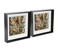 Nicola Spring 5 Piece 10 x 10 3D Shadow Deep Box Photo Frame Set - Craft Display Picture Frame with 8 x 8 Mount - Black