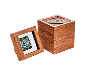 Nicola Spring 5 Piece 4 x 4 3D Shadow Box Photo Frame Set - Craft Display Picture Frame with 2 x 2 Mount - Glass Aperture - Dark Wood
